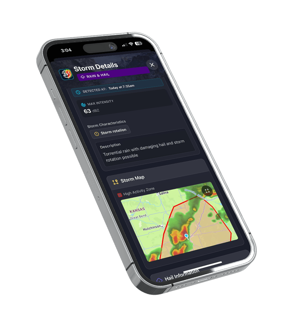 Storm details with storm map